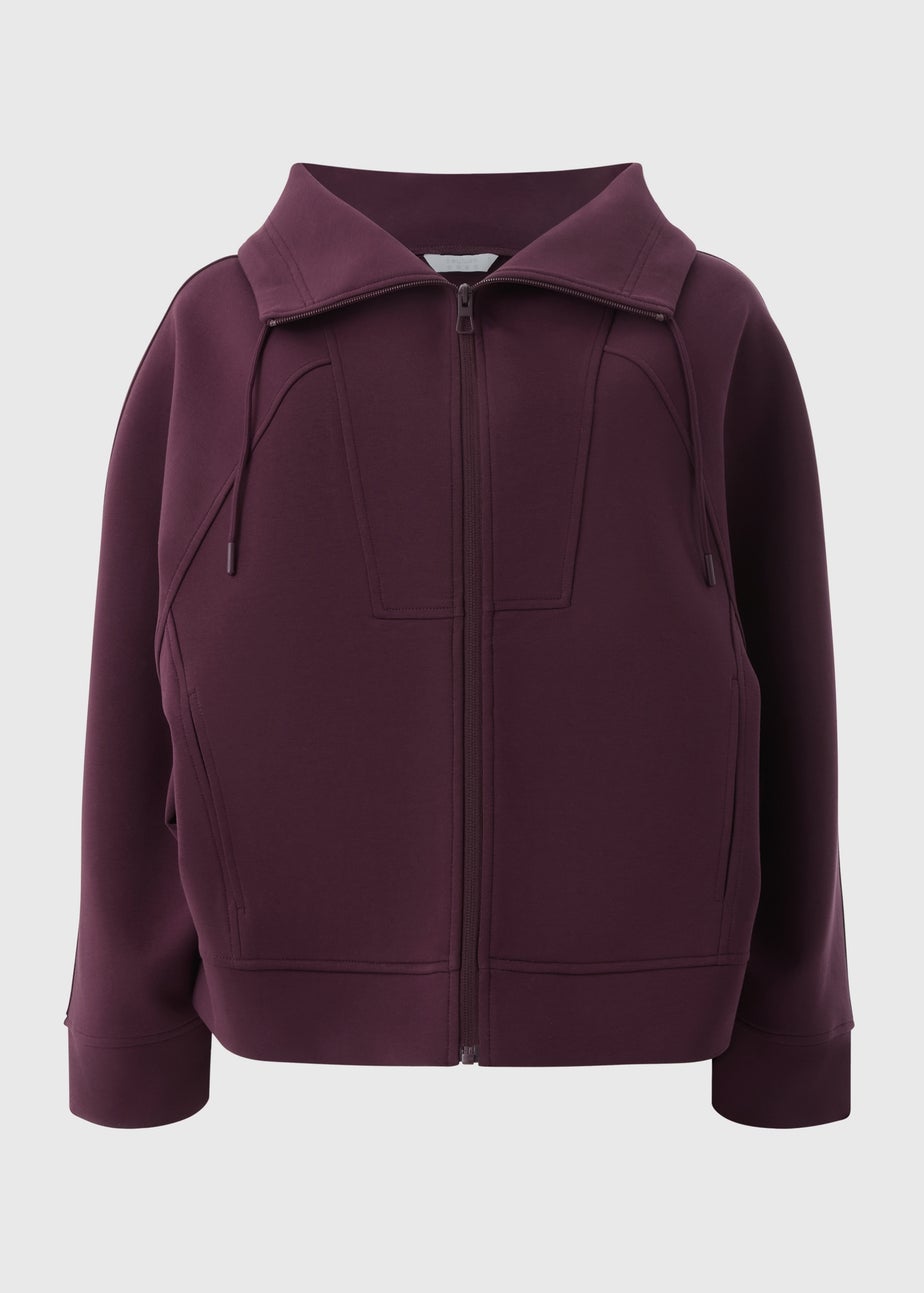 Souluxe Burgundy Zip Funnel Neck Sweatshirt