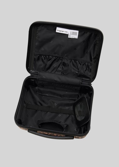 IT Luggage Brown Leopard Printed Hardshell Suitcase