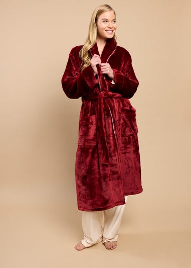 Little Mistress Burgundy Dressing Gown by Vicky Pattison
