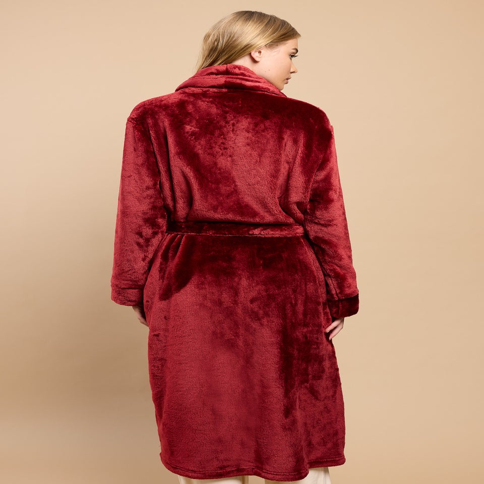 Little Mistress Burgundy Dressing Gown by Vicky Pattison