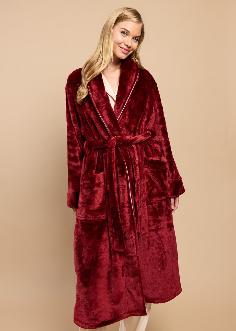 Little Mistress Burgundy Dressing Gown by Vicky Pattison