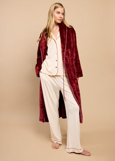 Little Mistress Burgundy Dressing Gown by Vicky Pattison
