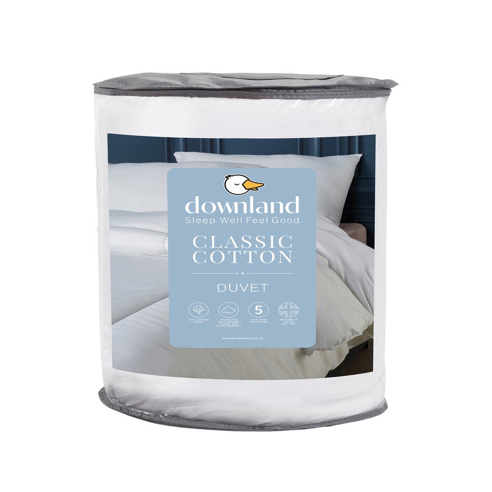 Downland White Classic Cotton Duvet (10.5 Tog)