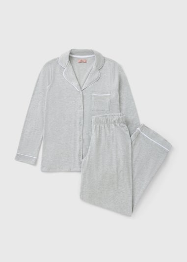Grey Traditional Long Pyjama Set