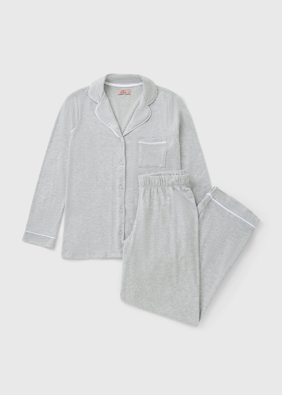 Grey Traditional Long Pyjama Set