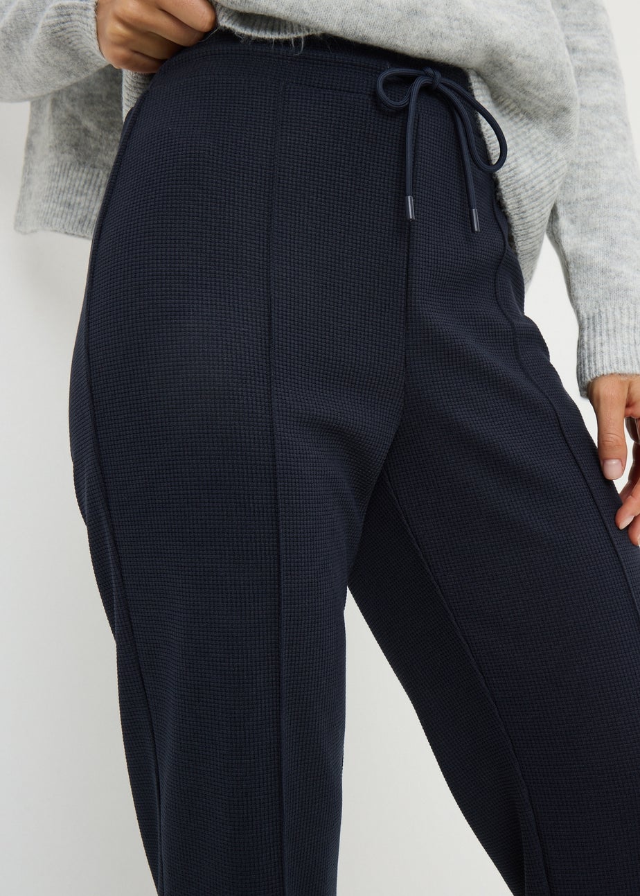 Navy Waffle Jogging Bottoms