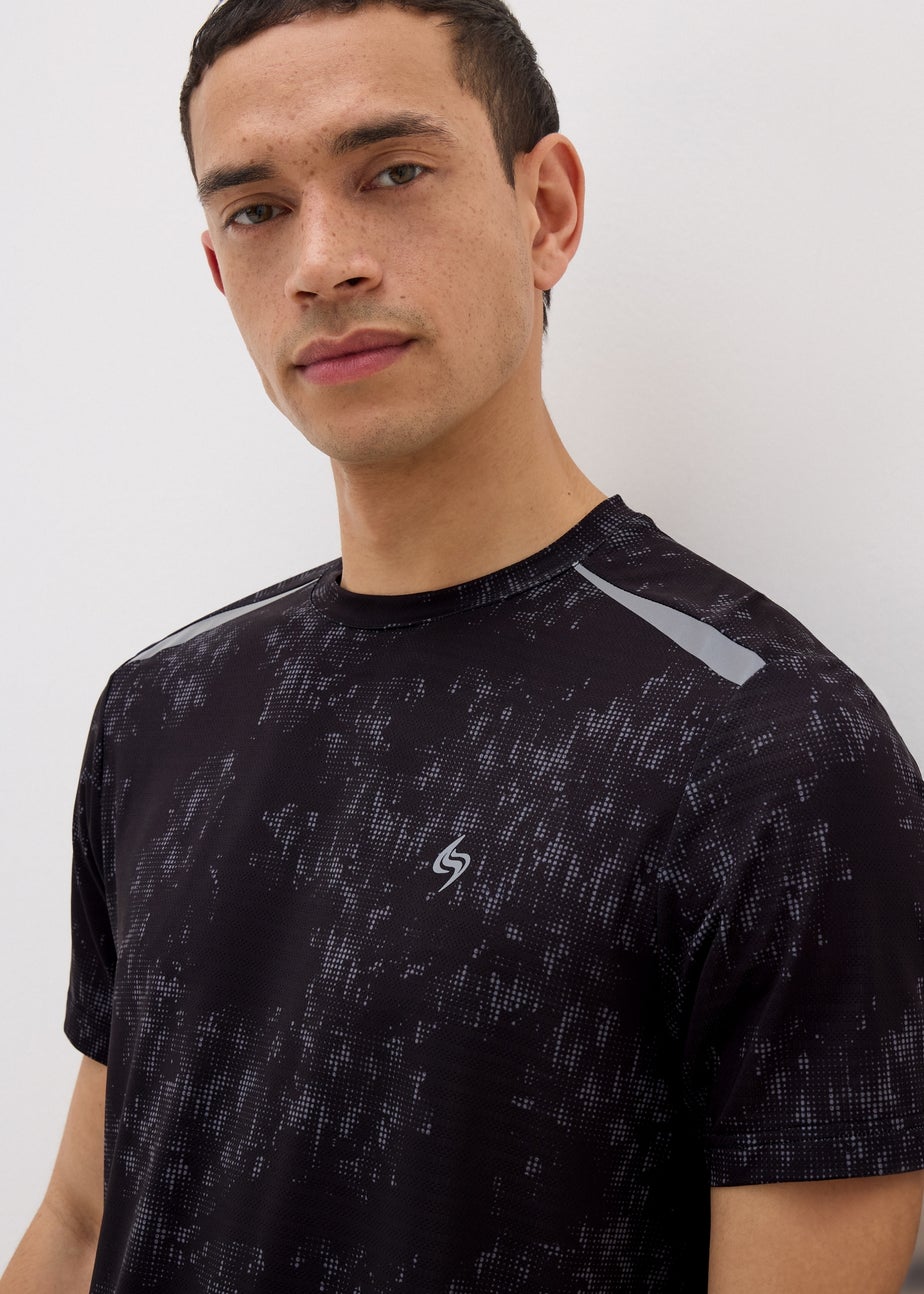 Souluxe Black Printed T-Shirt
