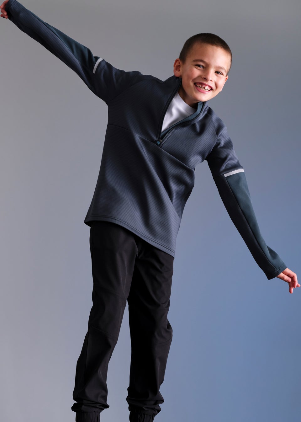 Boys Navy Sport Half Zip Co Ord Top (7-15yrs)