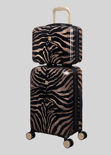 IT Luggage Brown Tiger Print Hardshell Suitcase