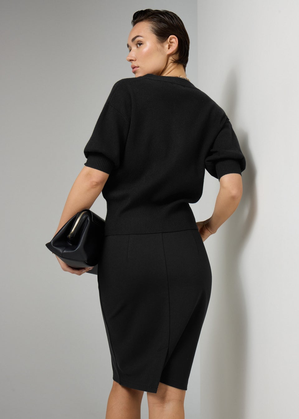 Et Vous Black Midi Pencil Skirt