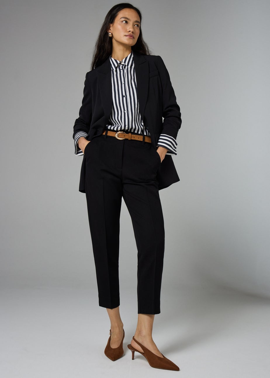 Et Vous Black Tapered Ankle Grazer Trousers