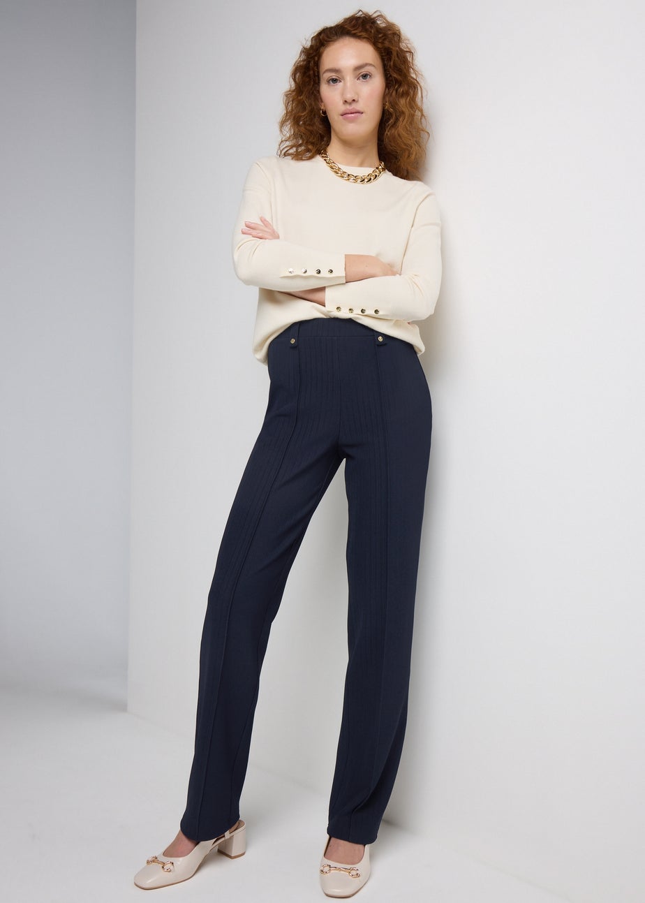 Et Vous Ribbed Straight Leg Trousers