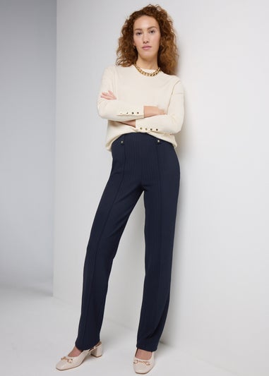 Et Vous Ribbed Straight Leg Trousers