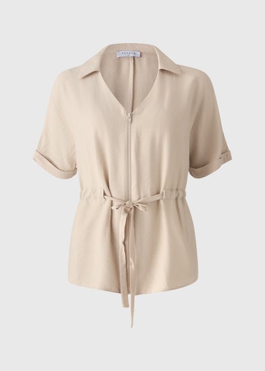 Stone Zip Tie Waist Shirt