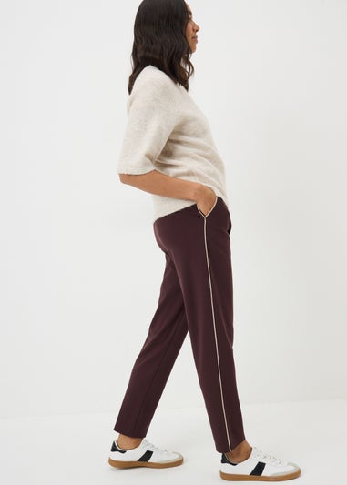 Burgundy Ponte Tapered Trousers