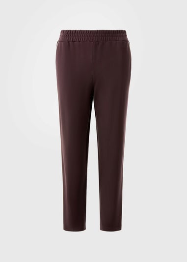 Burgundy Ponte Tapered Trousers