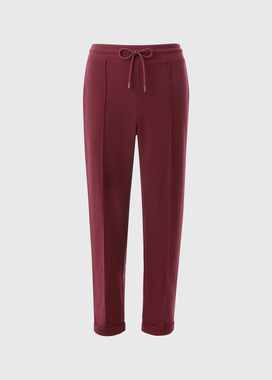 Burgundy Waffle Trousers