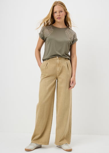 Khaki Western Stud T-Shirt