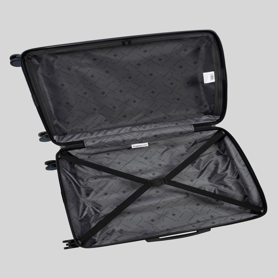 2 Piece IT Luggage Blue Hardshell Suitcase Bundle