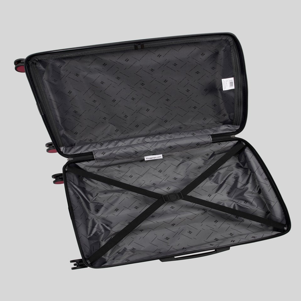 2 Piece IT Luggage Red Hardshell Suitcase Bundle