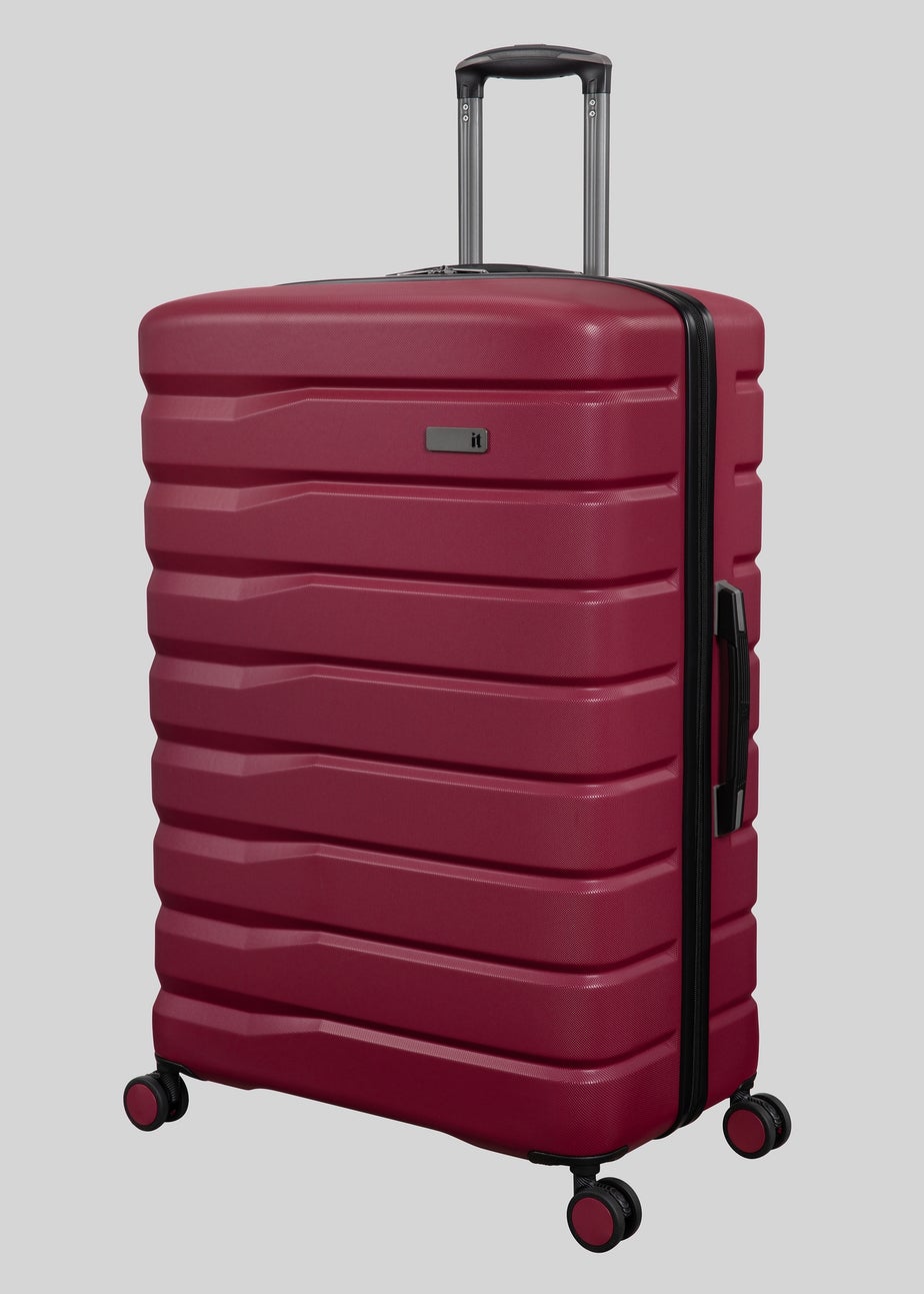 2 Piece IT Luggage Red Hardshell Suitcase Bundle