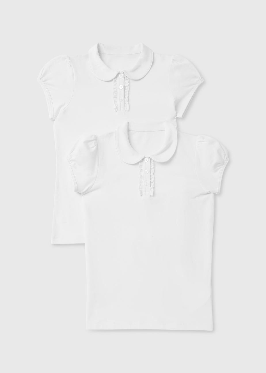 2 Pack Boys White Polo Tops (4-13yrs)