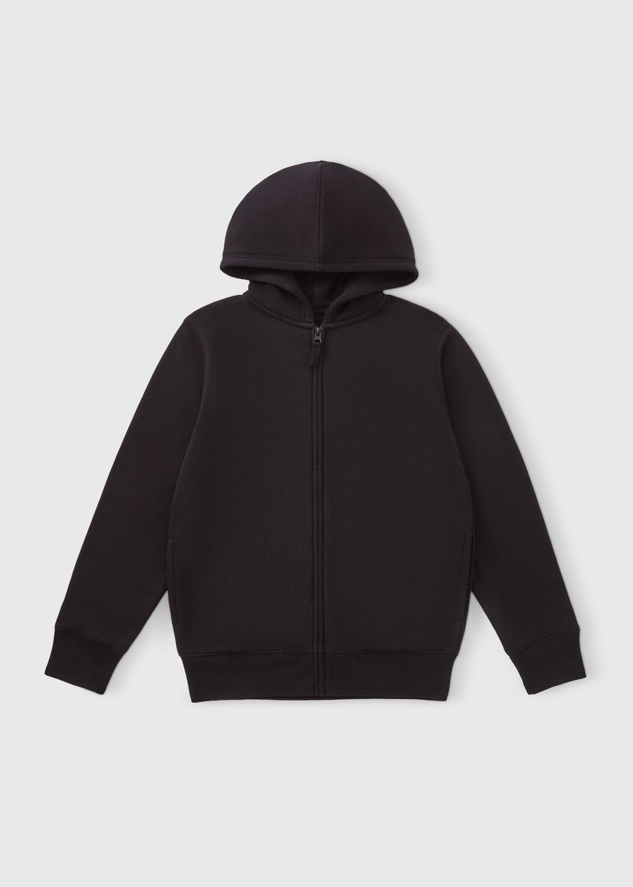 Boys Black Zip Up Hoodie (4-13yrs)