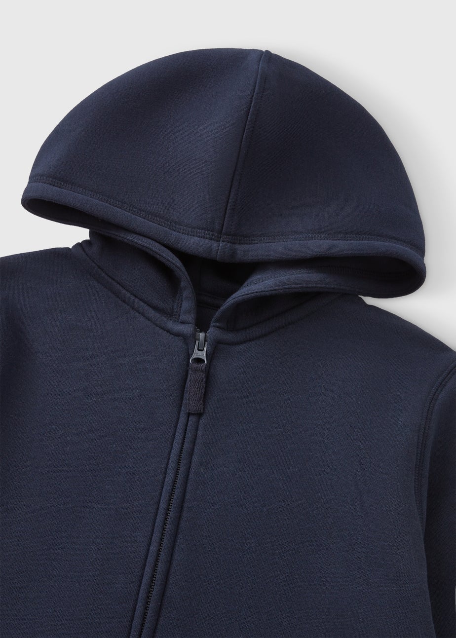 Boys Navy Zip Up Hoodie (4-13yrs)