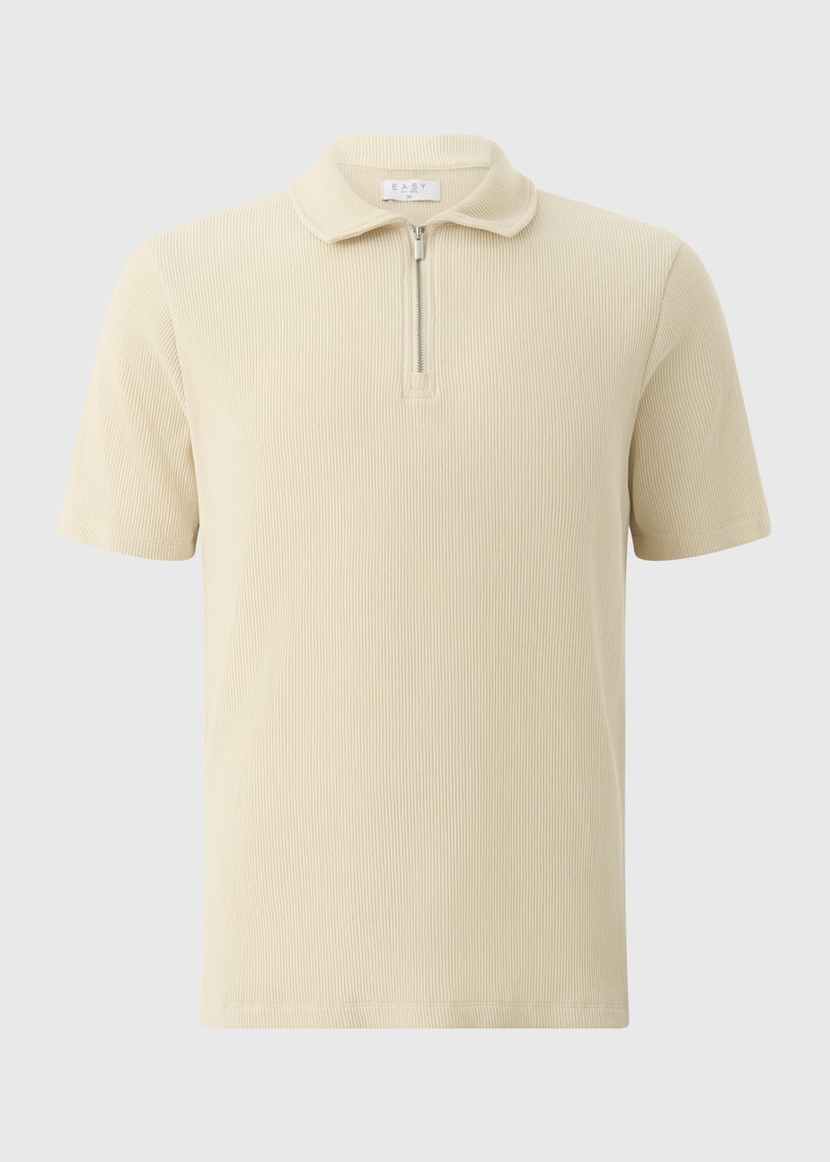 Ecru Smart Rib Polo Shirt