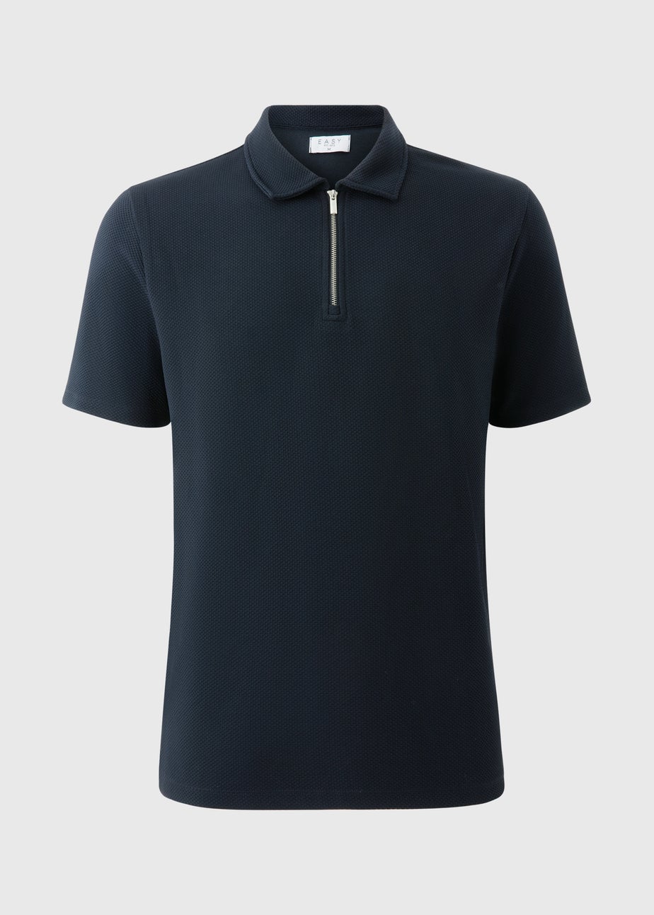 Navy Smart Bubble Polo Top