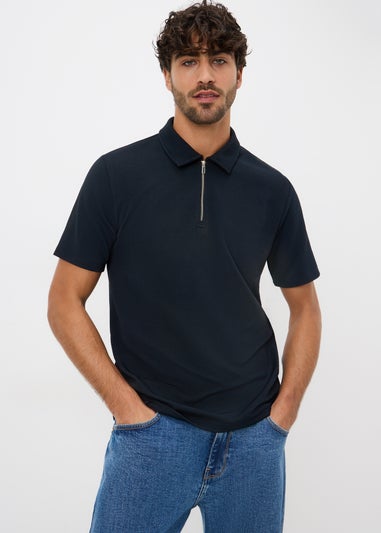 Navy Smart Bubble Polo Top