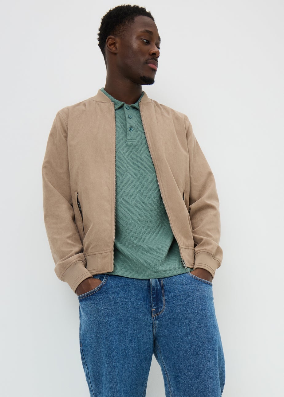 Green Smart Jacquard Textured Polo Top