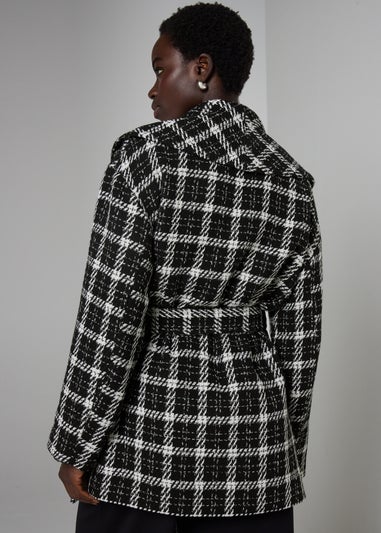 Et Vous Monochrome Check Coat