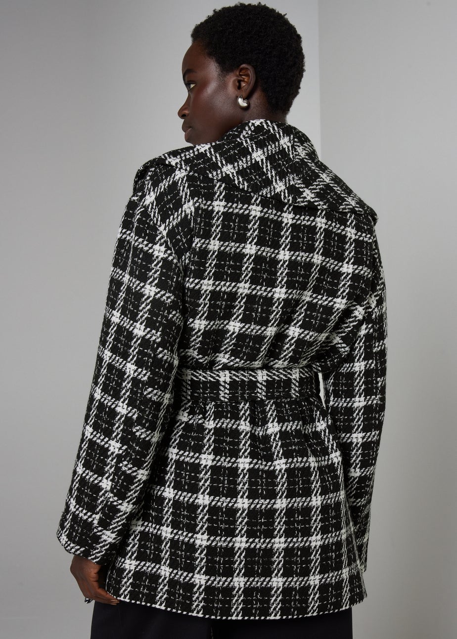 Et Vous Monochrome Check Coat
