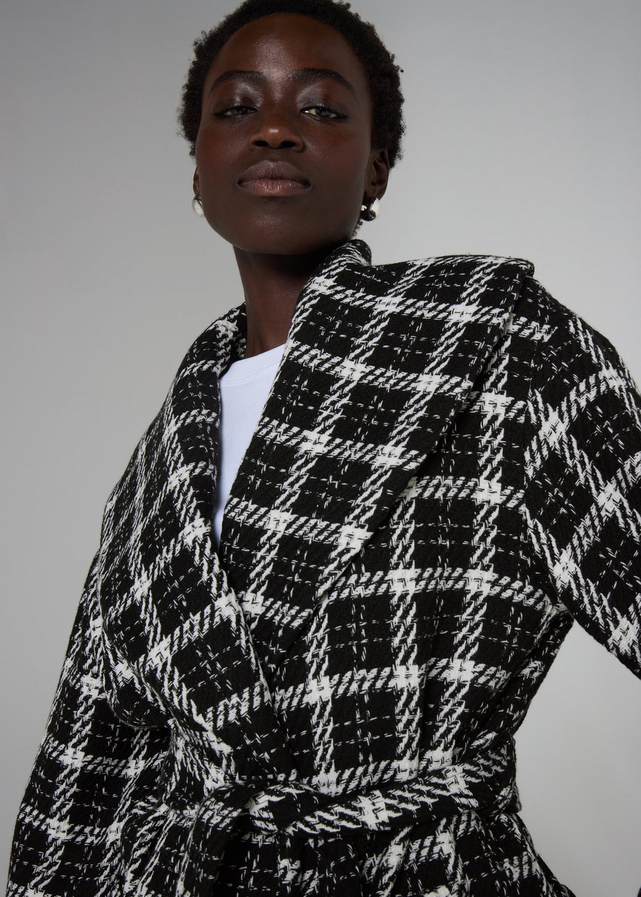 Et Vous Monochrome Check Coat