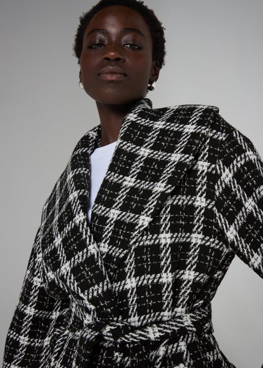 Et Vous Monochrome Check Coat