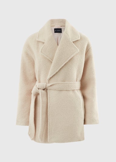 Et Vous Cream Borg Short Coat