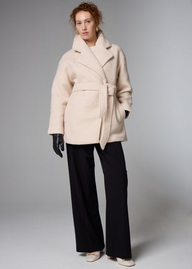 Et Vous Cream Borg Short Coat