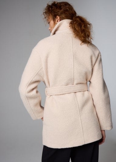Et Vous Cream Borg Short Coat