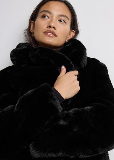Et Vous Black Faux Fur Coat