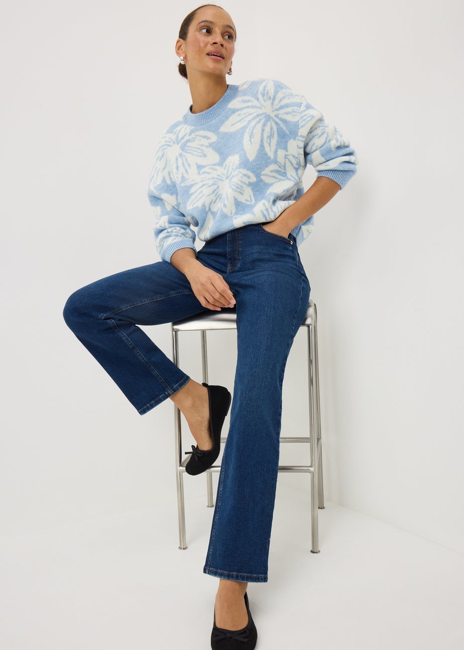 Blue Floral Jacquard Jumper