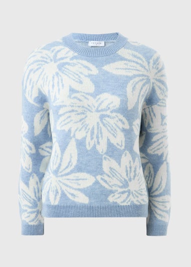 Blue Floral Jacquard Jumper