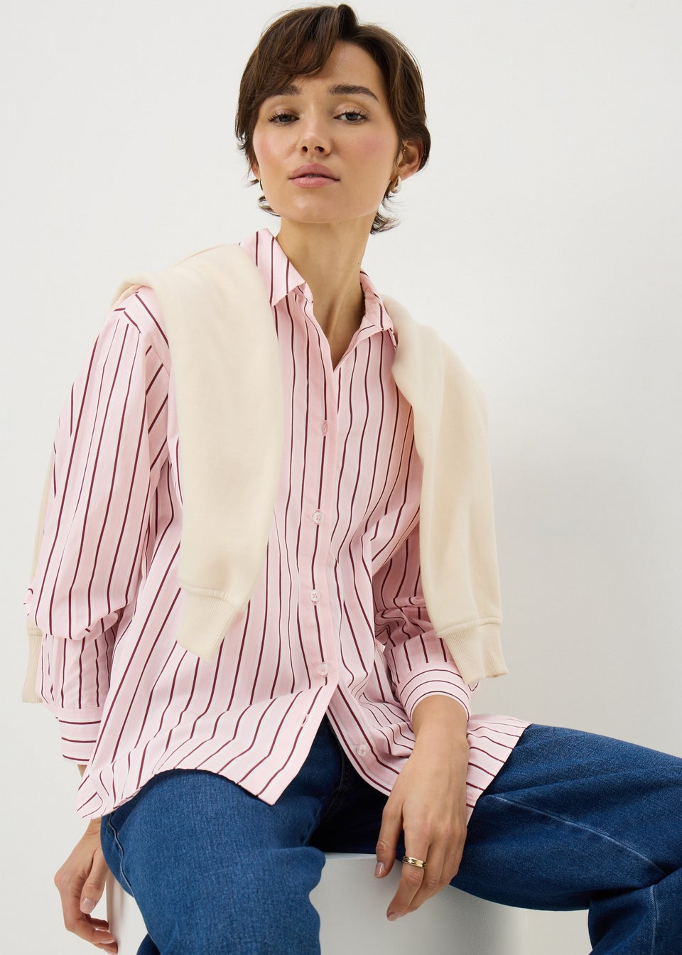 Pink Stripe Poplin Shirt