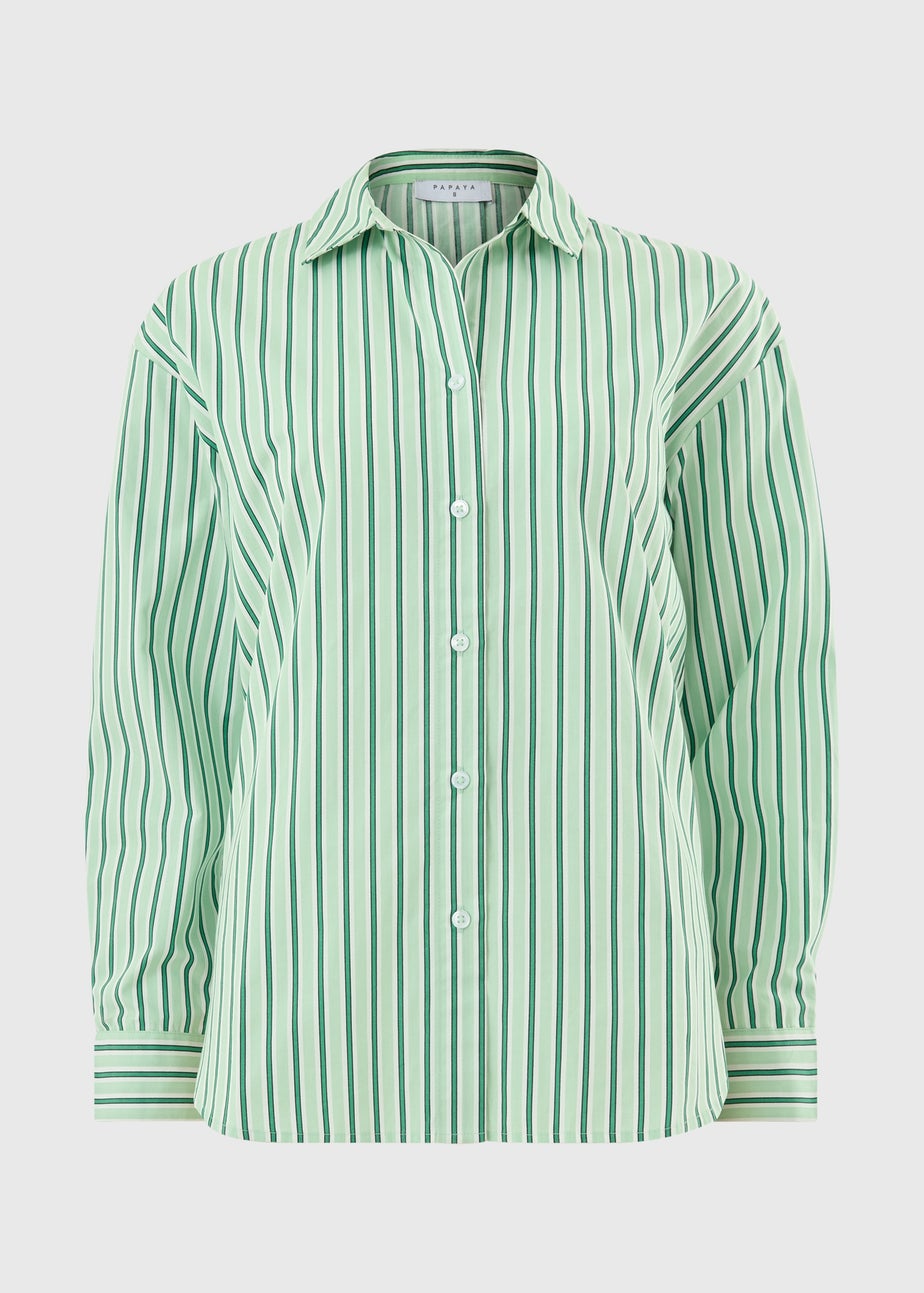 Green Stripe Poplin Shirt