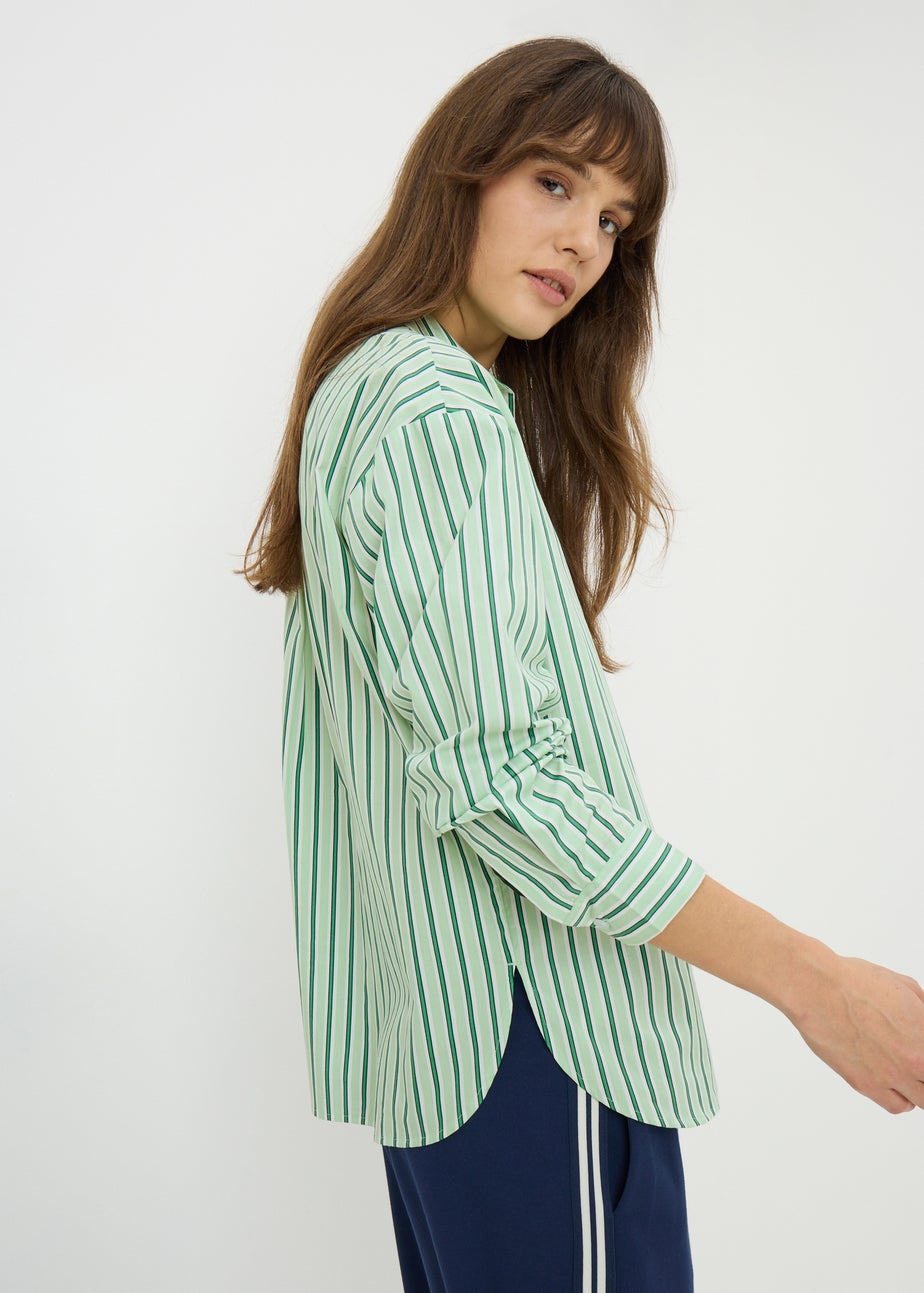 Green Stripe Poplin Shirt