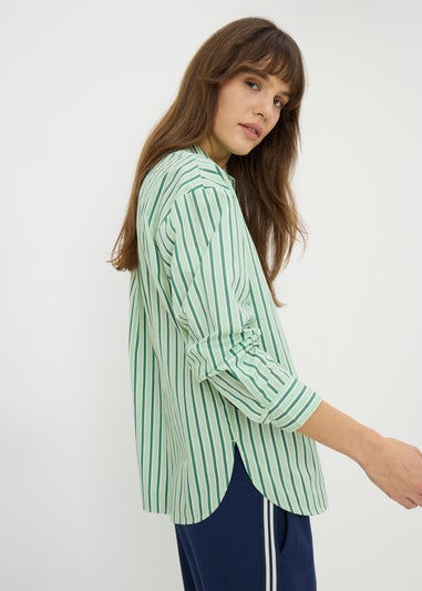 Green Stripe Poplin Shirt