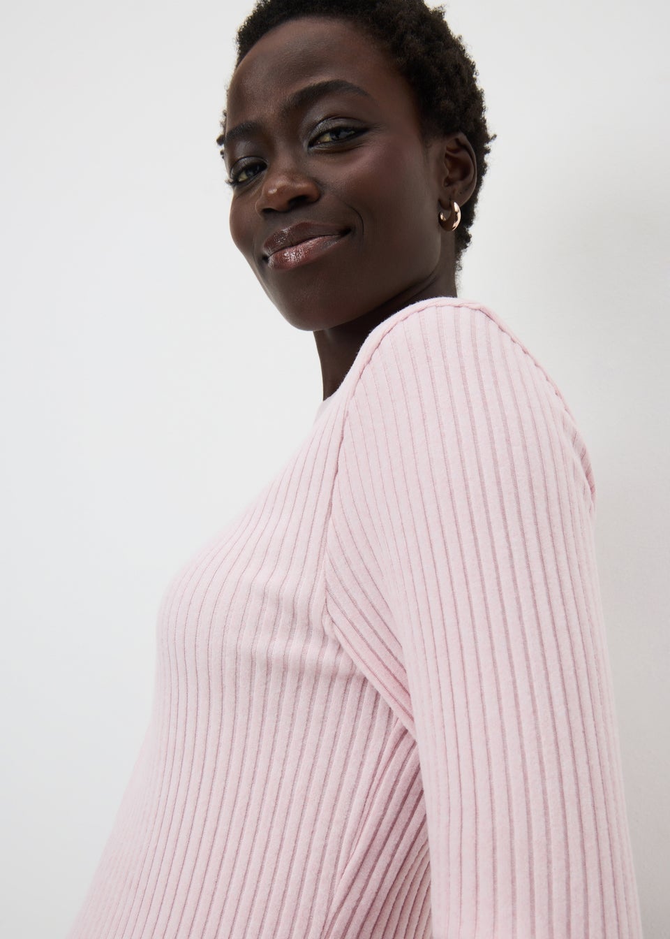 Pink Ribbed Soft Touch Long Sleeve Top