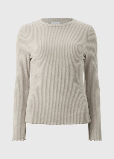 Mushroom Ribbed Soft Touch Long Sleeve Top