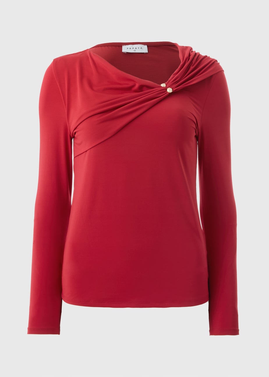 Red Long Sleeve Top