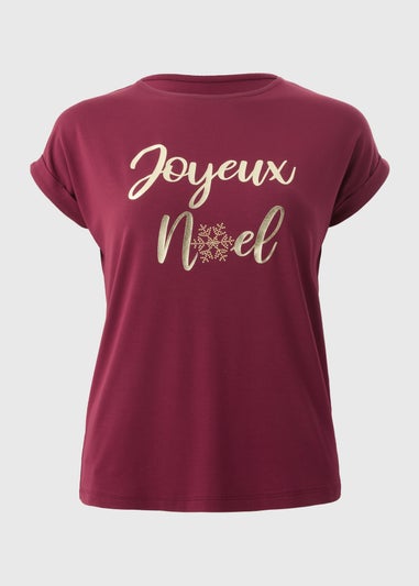 Burgundy Joyeux Noel T-Shirt